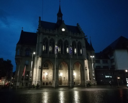 Rathaus Erfurt bei Nacht